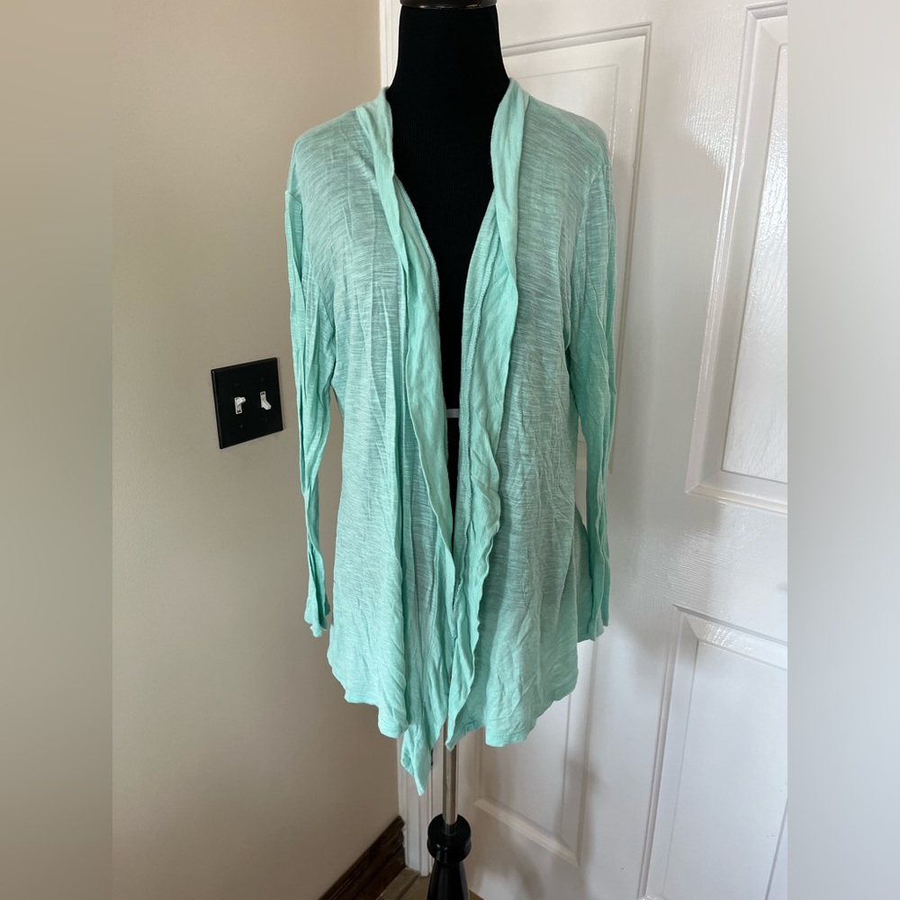 GNU brand women’s  turquoise cardigan size large